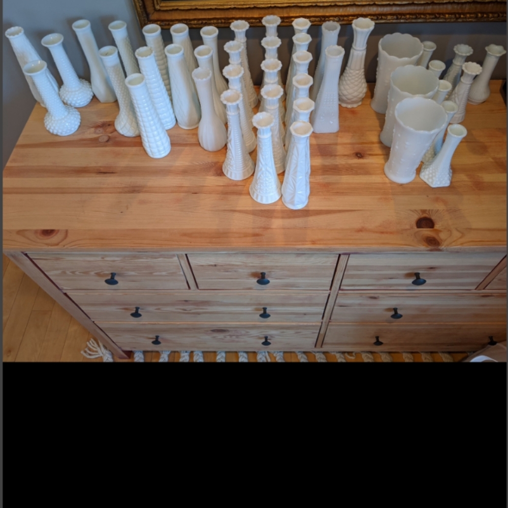 Lot of 40 Vintage Milk White Vases Wedding - Picture 13 of 16